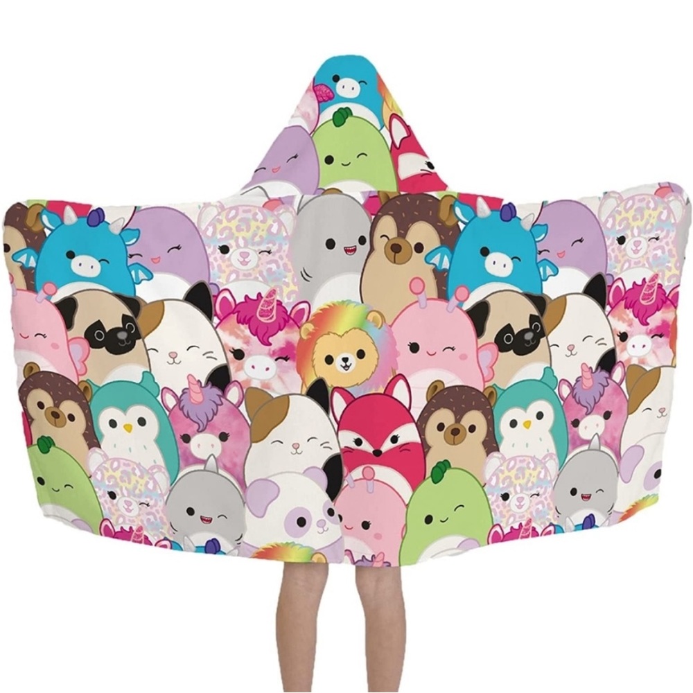 New! Squishmallows Hooded Towel Wrap
